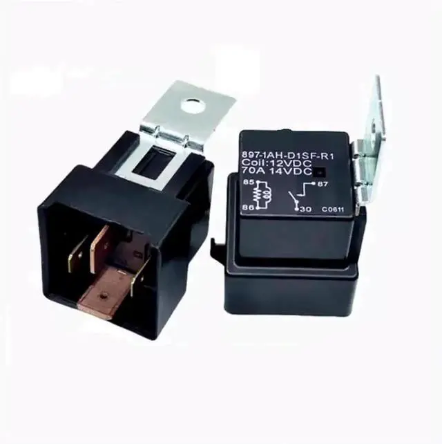 Main image of WRIARICH 897-1AH-D1SF-R1 12VDC Automotive Relay, 70A 4Pin SPNO Relay with Surge Resistor, 2PCS