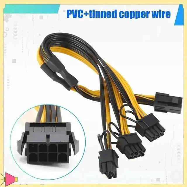 Alt view image 3 of 4 - WRIARICH ATX CPU 8Pin to 3×8Pin (6+2) PCI-E GPU Power Splitter Cable