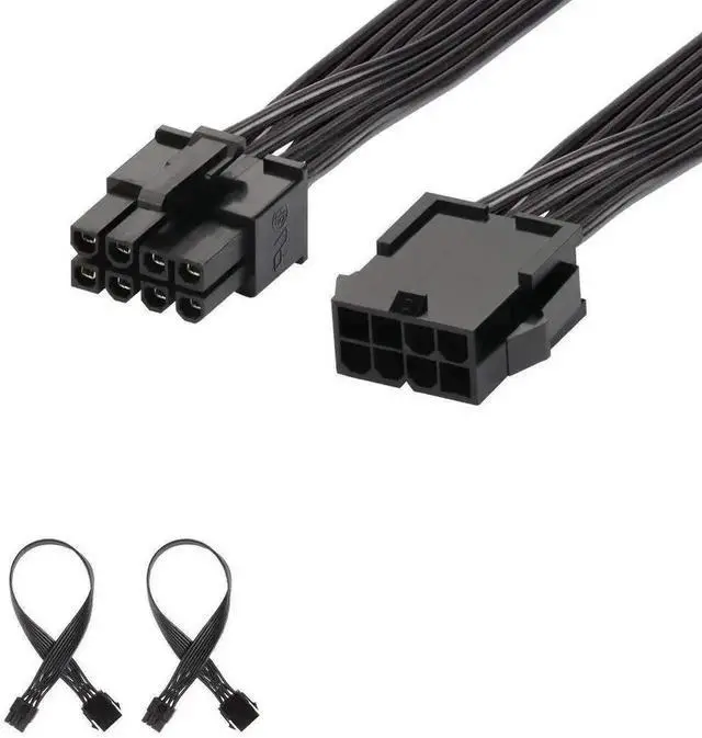 Main image of WRIARICH 2 Pack 12 Inch 8 Pin PCIe Power Extension Cable, Durable PCI Express Power Cord