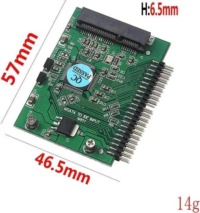 Alt view image 2 of 6 - WRIARICH Mini PCI-e mSATA 1.8 SSD to 2.5" IDE 44Pin Adapter Card, 3.3V mSATA SSD to IDE Hard Drive Converter Card for Laptop & Desktop PC Storage Upgrade