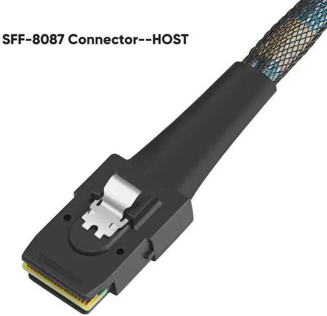 Alt view image 2 of 7 - WRIARICH 3.3FT SFF-8087 to 4 SFF-8482 Mini SAS Breakout Cable with SATA Power, 36Pin Mini SAS to 29Pin Hard Drive Cable for Server RAID Storage HDD Connection