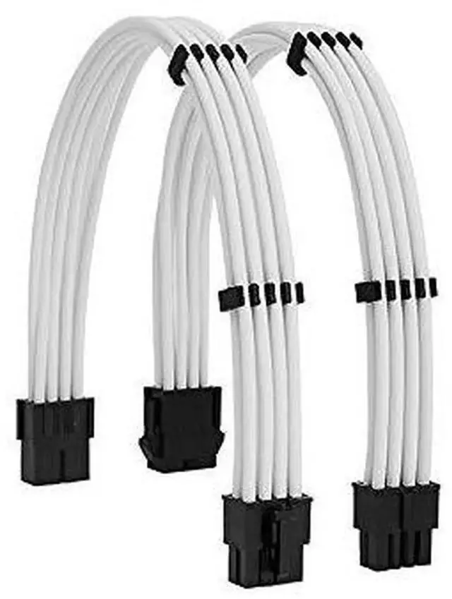 Main image of WRIARICH White Sleeved Extension Cable Kit, 18AWG EPS 8Pin + PCIe 8Pin with Cable Combs for PSU, Motherboard & GPU