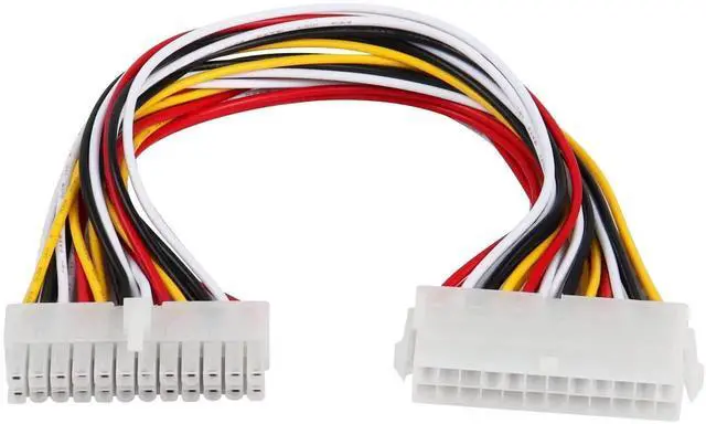 Main image of WRIARICH 30cm 18AWG ATX 24Pin Male to Female Motherboard Power Extension Cable, PC PSU 24-Pin Mainboard Extender Cord