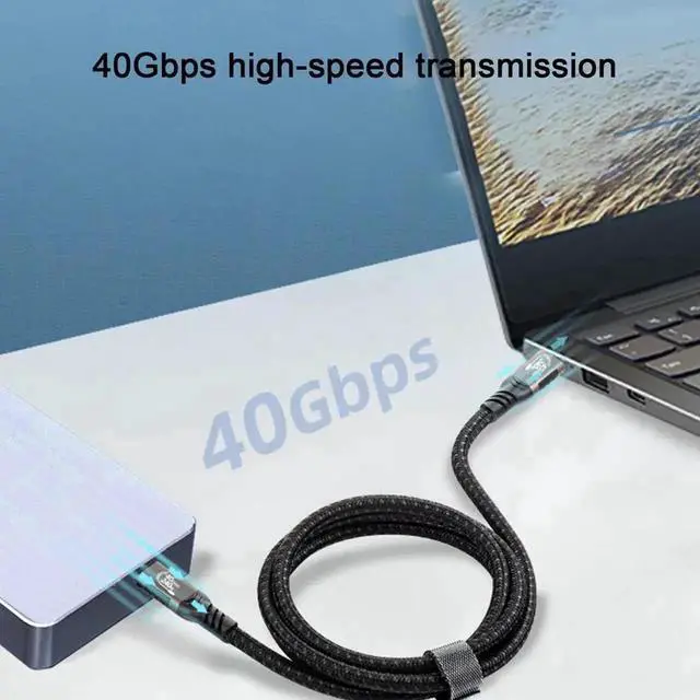 Alt view image 4 of 7 - WRIARICH 0.5M 240W USB4 USB-C to USB-C Cable 40Gbps Support 8K@60Hz Compatible Thunderbolt 3