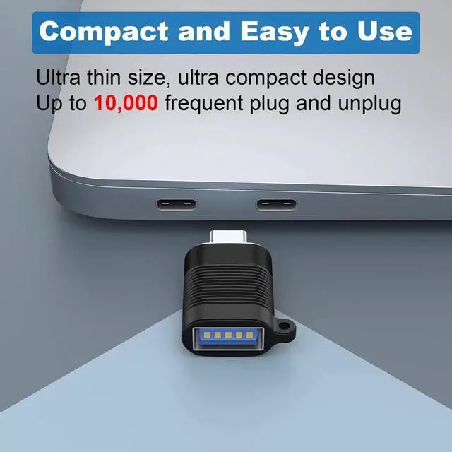 Alt view image 6 of 6 - WRIARICH 6 Pack Black Multi-Type USB C Converter Adapter Kit, Micro USB Male to USB C Female / USB A Male to USB C Female / USB C Male to USB A Female Connector for Phone Laptop Power Bank Headset