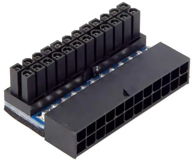 Alt view image 2 of 7 - WRIARICH JSER 90 Degree ATX 24Pin Power Adapter, 24Pin Female to Male Right Angle Connector for Desktop Motherboard PSU