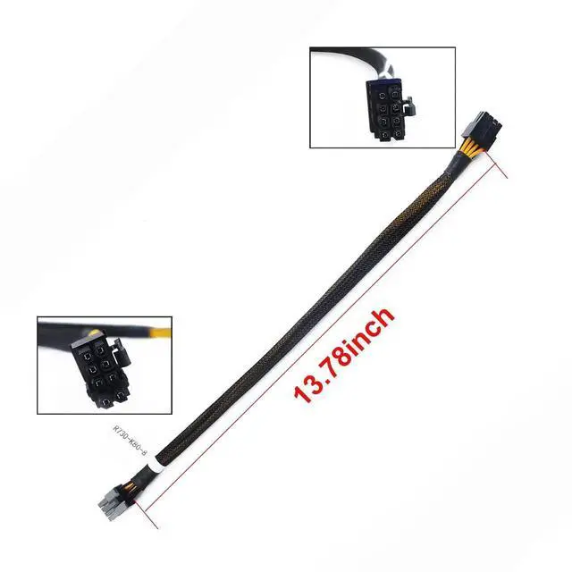 Alt view image 2 of 7 - WRIARICH 8Pin to Dual 6+2Pin PCIe GPU Power Cable 35CM Compatible with Dell R730 Server NVIDIA K80 M40 M60 P40 P100 Graphics Card