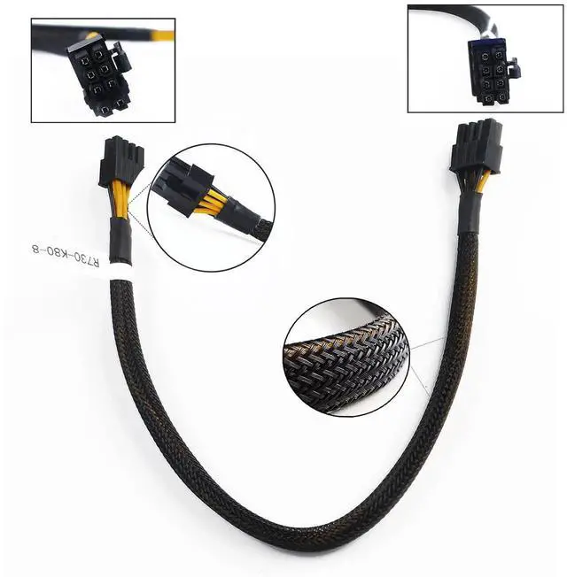 Alt view image 4 of 7 - WRIARICH 8Pin to Dual 6+2Pin PCIe GPU Power Cable 35CM Compatible with Dell R730 Server NVIDIA K80 M40 M60 P40 P100 Graphics Card