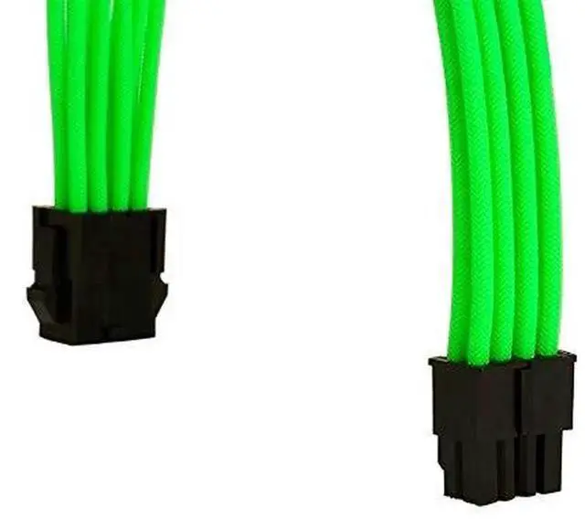 Alt view image 4 of 7 - WRIARICH Green Braided PSU Extension Cable Kit, 18AWG EPS 8Pin + PCIe 8Pin with Cable Combs