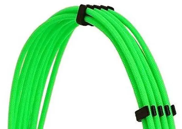 Alt view image 7 of 7 - WRIARICH Green Braided PSU Extension Cable Kit, 18AWG EPS 8Pin + PCIe 8Pin with Cable Combs