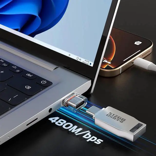Alt view image 3 of 7 - 6 Pack Clear USB A Male to USB C Female Adapter, USB to Type C Charging Converter Compatible with iPhone 15/16 Series, Apple Watch Ultra, AirPods, iPad, Galaxy S24/S23, Car Chargers & All USB-C Device