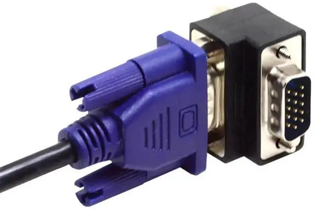 Alt view image 5 of 5 - WRIARICH 90 Degree Up Angled VGA SVGA Male to Female Extension Adapter for Monitor Projector