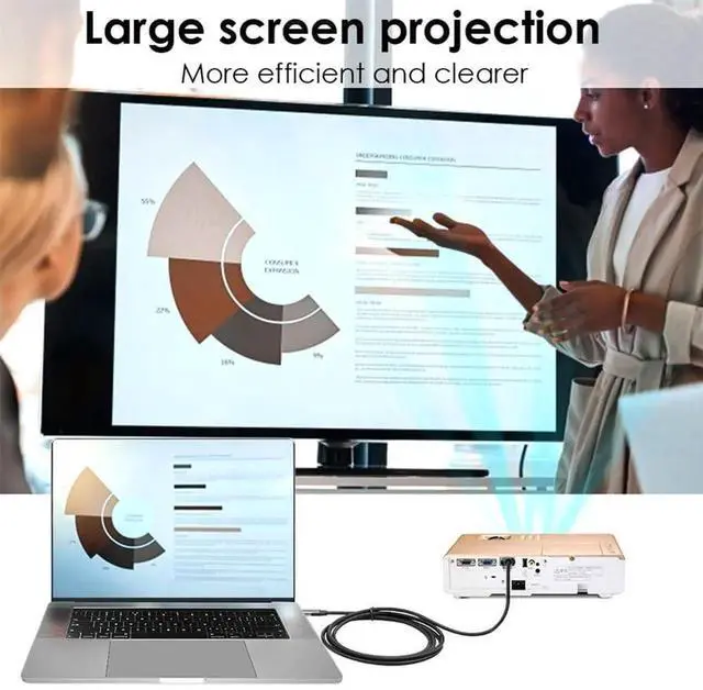 Alt view image 5 of 7 - WRIARICH 1.8M USB3.1 Type-C to Mini DisplayPort Male Cable, 4K@60Hz Video Cord for MacBook & USB-C Laptops