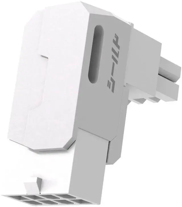 Main image of WRIARICH 1 Pack White Reverse Type Shield Series Aluminum 90-Degree Angled 8-Pin PCIe GPU Power Adapter