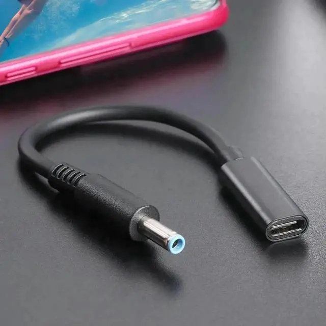 Alt view image 2 of 3 - WRIARICH USB C Female to 4.5x3.0mm DC Jack PD Charging Adapter, 100W USB-C to DC Converter for HP/Dell Laptops, Office & Travel Essentials