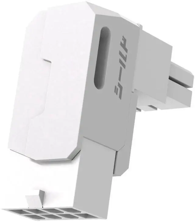 Main image of WRIARICH 1 Pack White Standard Type Shield Series Aluminum 90 Degree Angled 8-Pin PCIe GPU Power Adapter