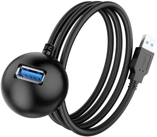 Main image of WRIARICH 10FT USB 3.0 Male to Female Extension Cable with Fixed Pedestal Stand, 5Gbps USB Extender Cord for Flash Drive, Card Reader, Keyboard, Mouse & Webcam