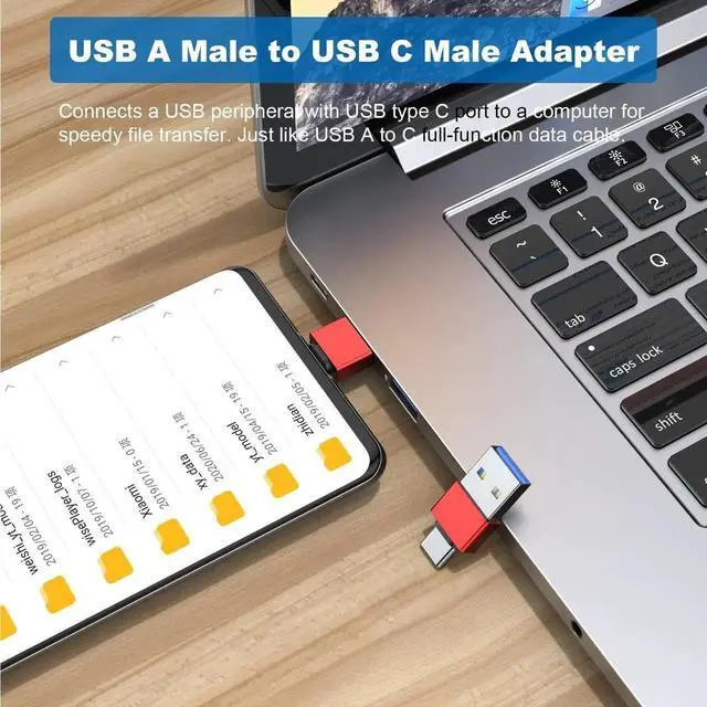 Alt view image 4 of 7 - WRIARICH 6 Pack Red USB C Adapter Kit, USB 3.0 to Type-C Multi Converter Set, Reversible USB-A & USB-C Port Conversion Adapters for Laptop, Phone, Charger, Flash Drive