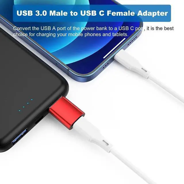 Alt view image 6 of 7 - WRIARICH 6 Pack Red USB C Adapter Kit, USB 3.0 to Type-C Multi Converter Set, Reversible USB-A & USB-C Port Conversion Adapters for Laptop, Phone, Charger, Flash Drive
