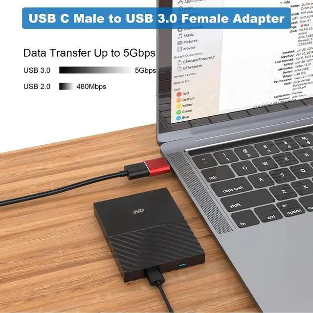 Alt view image 7 of 7 - WRIARICH 6 Pack Red USB C Adapter Kit, USB 3.0 to Type-C Multi Converter Set, Reversible USB-A & USB-C Port Conversion Adapters for Laptop, Phone, Charger, Flash Drive