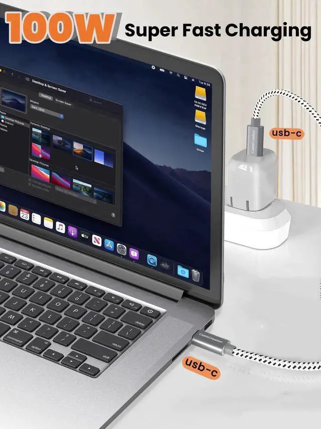 Alt view image 5 of 7 - WRIARICH 3FT USB-C to USB-C Cable, 10Gbps Data, 4K Video & 100W PD Fast Charging Cord Compatible with External SSD, MacBook, iPad, iPhone 15/16 Series & Galaxy Phones