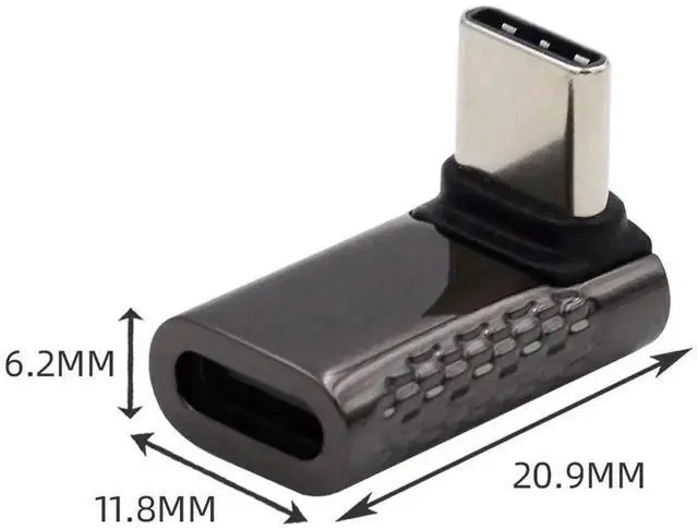 Alt view image 2 of 7 - WRIARICH Up & Down 90 Degree USB4 Type-C Male to Female Adapter, 20Gbps Data 100W PD Charging 8K Video Converter for USB4.0 Devices