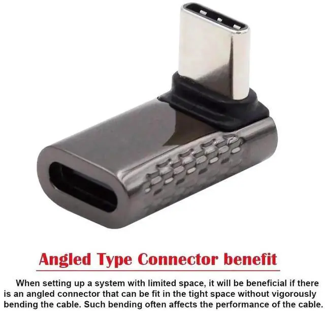 Alt view image 4 of 7 - WRIARICH Up & Down 90 Degree USB4 Type-C Male to Female Adapter, 20Gbps Data 100W PD Charging 8K Video Converter for USB4.0 Devices