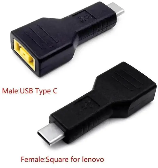 Main image of WRIARICH 45W USB Type-C Male to Lenovo Square Yellow Tip Female PD Power Adapter Converter, USB-C PD Charger Connector for Legacy ThinkPad Laptops
