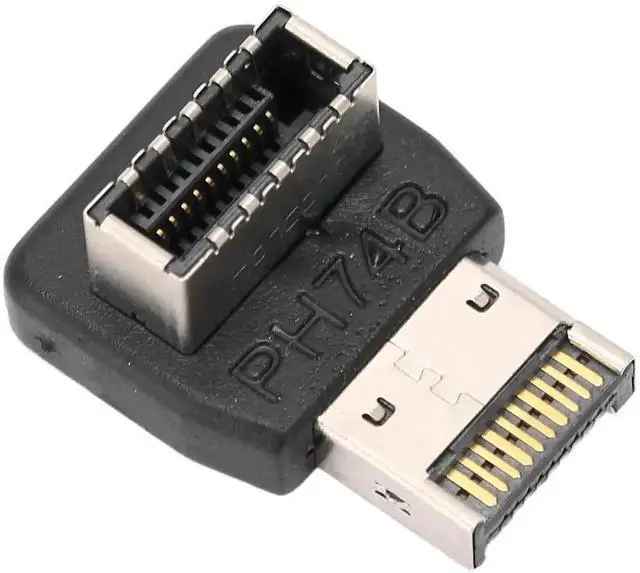 Main image of WRIARICH PH74B 90-Degree Vertical USB 3.1 Type-E Header Elbow Adapter, Right Angle USB-C Internal Header Converter for PC Motherboard Front Panel