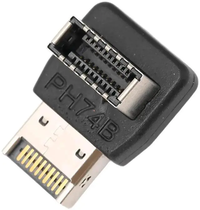 Alt view image 4 of 7 - WRIARICH PH74B 90-Degree Vertical USB 3.1 Type-E Header Elbow Adapter, Right Angle USB-C Internal Header Converter for PC Motherboard Front Panel