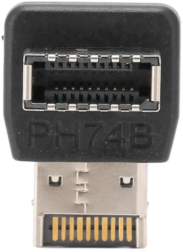 Alt view image 5 of 7 - WRIARICH PH74B 90-Degree Vertical USB 3.1 Type-E Header Elbow Adapter, Right Angle USB-C Internal Header Converter for PC Motherboard Front Panel