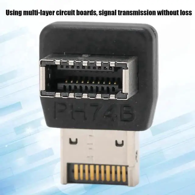 Alt view image 6 of 7 - WRIARICH PH74B 90-Degree Vertical USB 3.1 Type-E Header Elbow Adapter, Right Angle USB-C Internal Header Converter for PC Motherboard Front Panel