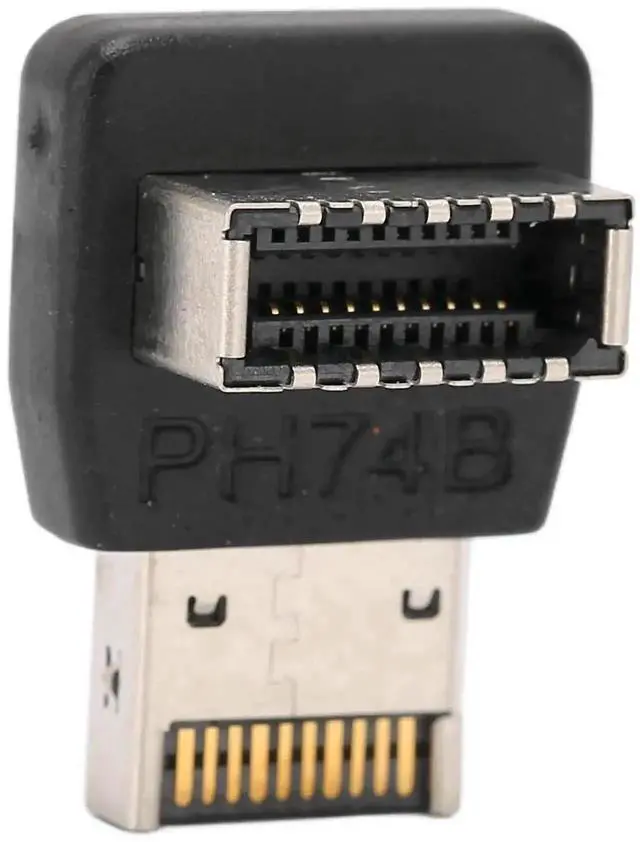 Alt view image 7 of 7 - WRIARICH PH74B 90-Degree Vertical USB 3.1 Type-E Header Elbow Adapter, Right Angle USB-C Internal Header Converter for PC Motherboard Front Panel