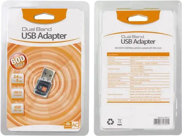 Alt view image 3 of 7 - WRIARICH AC600M USB WiFi Adapter 600Mbps Dual Band 2.4G+5G 802.11ac Wireless Dongle for Desktop Laptop, Compatible with Windows 10/8/7/XP Mac OS Linux