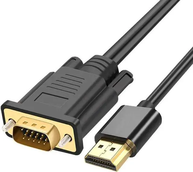 Main image of WRIARICH 10FT Gold-Plated HDMI Male to VGA Male Cable, HDMI to VGA Cord Compatible with Laptop, Desktop, PC, Monitor, Projector, HDTV, Raspberry Pi, Roku, Xbox