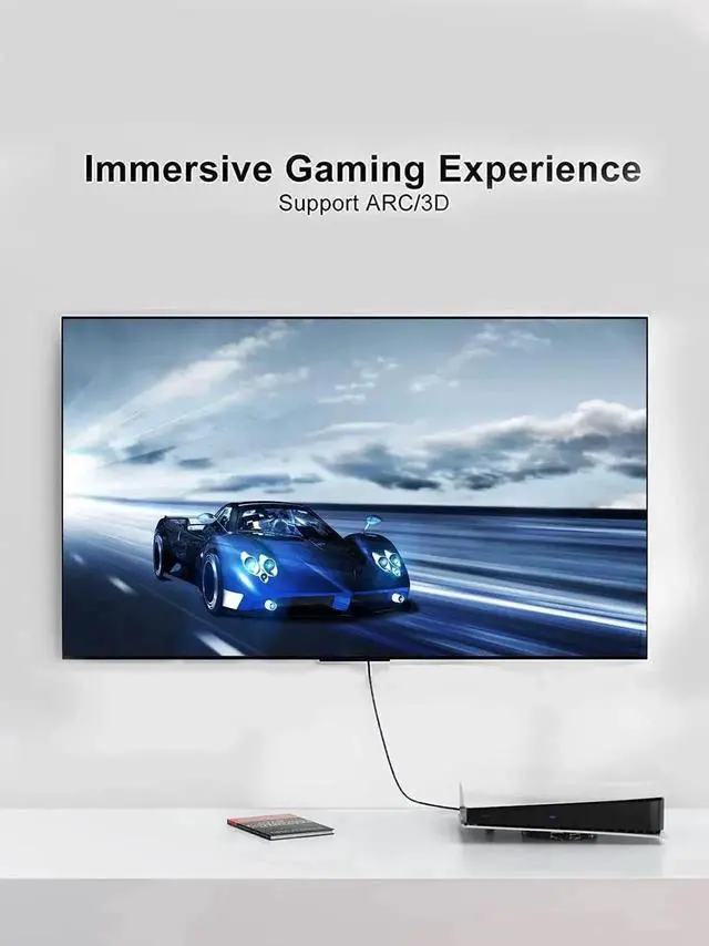 Alt view image 5 of 7 - WRIARICH 6ft Black 90 Degree Left Angled Male to Male HDMI Cable, Supports 4K@60Hz Ultra HD