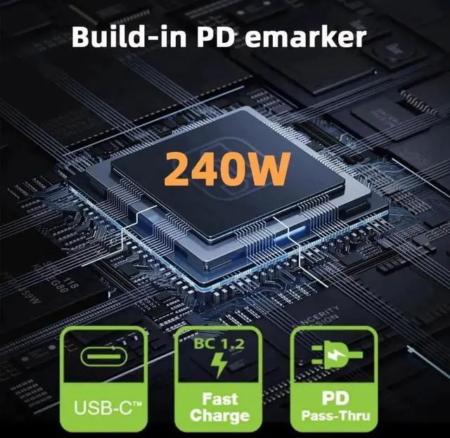 Alt view image 3 of 7 - 240W USB4 Type-C Male to Female Extension Adapter with Smart LED Digital Display, 40Gbps USB4.0 Extender Real-Time Voltage Current Power Monitoring Tester Detector for Laptops, Phones & Docking Statio