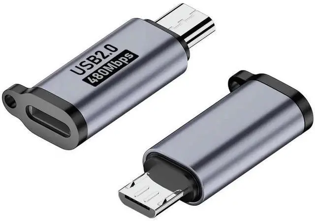 Main image of WRIARICH USB C & Micro USB to Mini USB Adapter, Dual 8 Pin USB-C/Micro USB Male to Mini USB Female Converter, 480Mbps Data Sync Plug and Play for Phones, Tablets, Laptops, Cameras