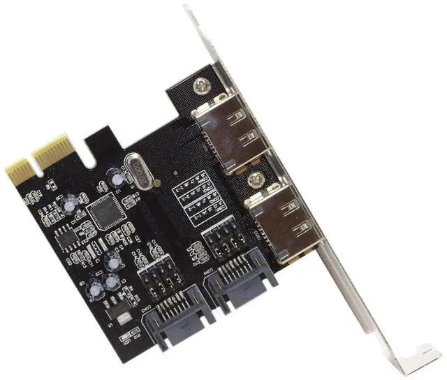 Alt view image 2 of 7 - WRIARICH PCI-E to 4-Port SATA 3.0 & eSATA Expansion Card, PCIe SATA3 6Gbps Hard Drive Adapter Card