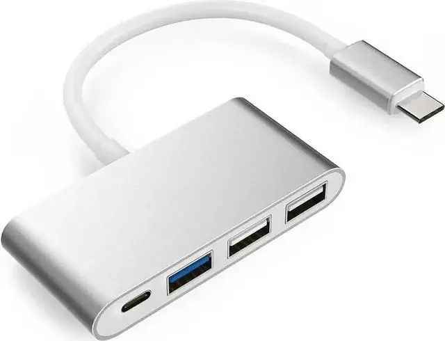 Main image of 4-in-1 USB-C Multiport Hub with USB-C PD Charging, USB 3.0 & USB 2.0 Ports, Portable Type-C Adapter Compatible with MacBook Air, MacBook Pro 13/15, Chromebook Pixel, Dell XPS & All Type-C Laptops
