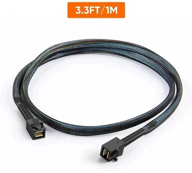 Alt view image 5 of 7 - WRIARICH 3.3FT/1M Internal Mini SAS HD Cable SFF-8643 Male to Male, 12Gbps High Speed SAS Storage Cable for Server RAID Controller, NVMe Backplane & NAS Hard Drive Array