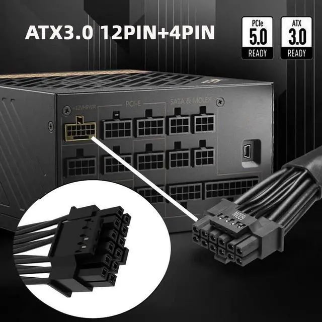 Alt view image 7 of 7 - WRIARICH ATX 3.0 PCIe 5.0 12VHPWR 16Pin to 16Pin Modular PSU Cable, 12+4Pin GPU Power Cord for RTX 3080 3090 Ti