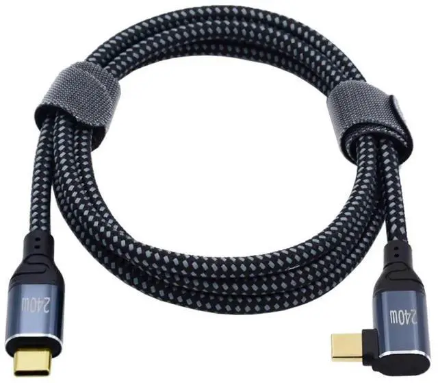 Alt view image 4 of 6 - WRIARICH 3.0M Right Angle USB-C to USB-C Cable | 240W PD 48V5A, 480Mbps USB2.0 Data Transfer