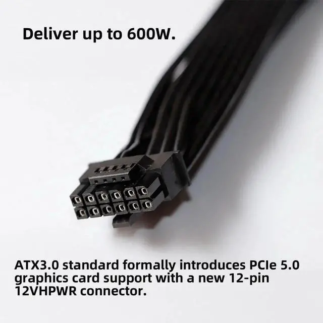 Alt view image 3 of 7 - WRIARICH ATX 3.0 PCIe 5.0 12VHPWR 16Pin Modular PSU Cable to Dual ATX 8Pin, Compatible with RTX 3080 / 3090 Ti Graphics Cards