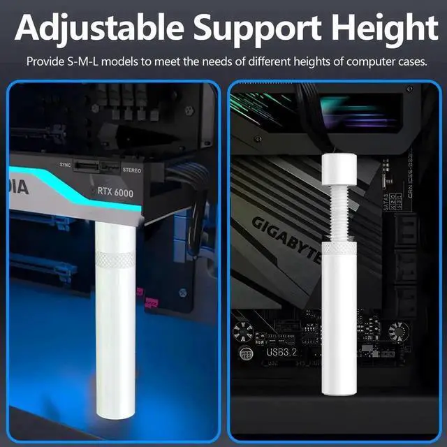 Alt view image 5 of 6 - WRIARICH L Size Adjustable Magnetic GPU Support Bracket, Anti-Slip GPU Sag Holder for Universal Graphics Cards