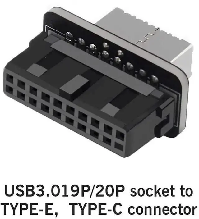 Alt view image 3 of 5 - WRIARICH Vertical USB Type-E Key-A to USB3.0 19/20Pin Motherboard Header Adapter, USB 3.1 Front Panel Socket Converter for PC Chassis