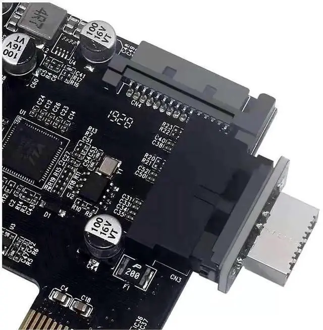 Alt view image 4 of 5 - WRIARICH Vertical USB Type-E Key-A to USB3.0 19/20Pin Motherboard Header Adapter, USB 3.1 Front Panel Socket Converter for PC Chassis