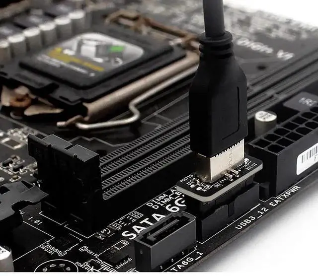 Alt view image 5 of 5 - WRIARICH Vertical USB Type-E Key-A to USB3.0 19/20Pin Motherboard Header Adapter, USB 3.1 Front Panel Socket Converter for PC Chassis