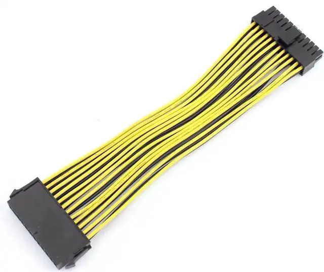 Main image of WRIARICH 20cm 18AWG 20+4 Pin 24Pin ATX Motherboard Power Extension Cable, Mining Rig BTC Miner Mainboard Power Cord