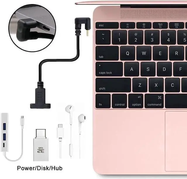Alt view image 5 of 7 - WRIARICH 30cm U-Shaped 180° Back Bend USB3.1 Type-C Male to Female Extension Cable